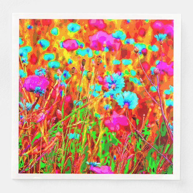 Guardanapo De Papel De Jantar Wild Meadow em Bloom Pop Art (Frente)