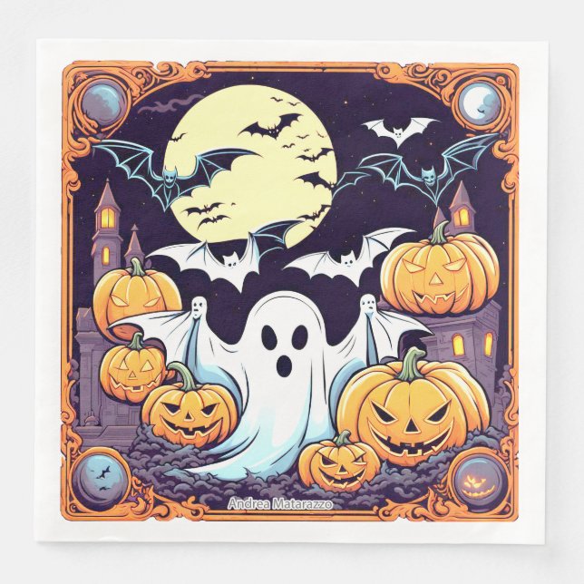 Guardanapo De Papel De Jantar Wow Halloween Thrill (Frente)