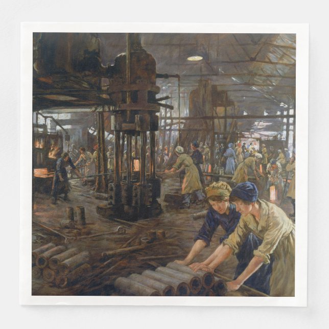 Guardanapo De Papel De Jantar WW1 1918 Mulheres Trabalhando em Munições uma Fábr (Frente)