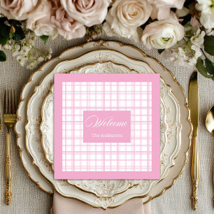 Guardanapo De Papel De Jantar Xadrez Personalizada Caráter Rosa Clássico Napkins