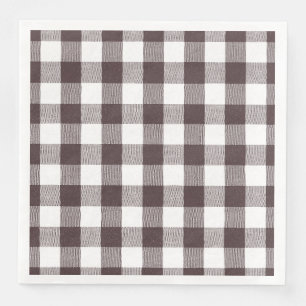 Guardanapo De Papel De Jantar Xadrez Rústica de Gingham Buffalo Branco Nebuloso