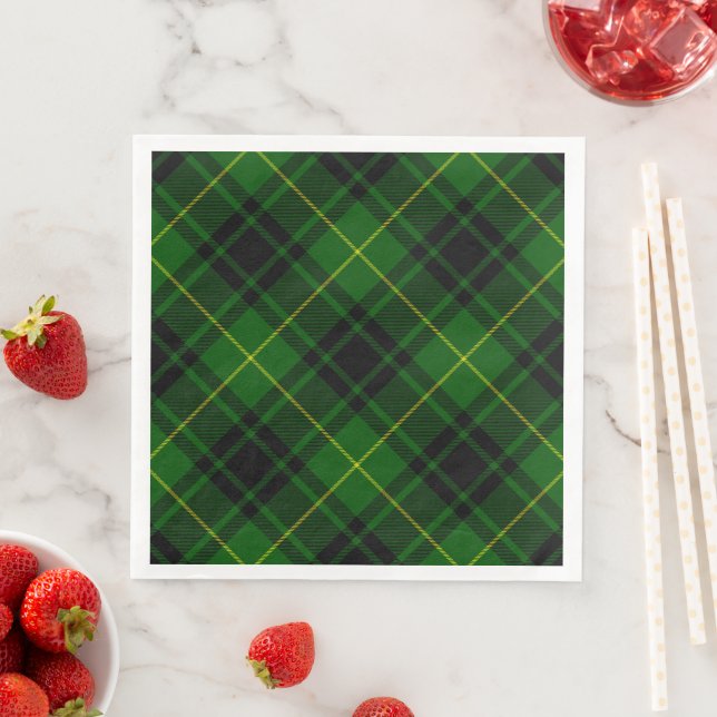 Guardanapo De Papel De Jantar Xadrez verde MacArthur tartan (Insitu)