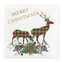 Xadrezes Reindeers Feliz Natal e Verde