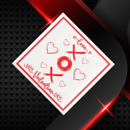 Guardanapo De Papel De Jantar XOXO dia de os namorados com Corações em Vermelho 