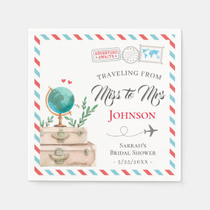 Guardanapo De Papel De Miss a Mrs Mala de Viagem para Noivas
