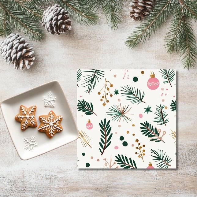 Guardanapo de Papel de Natal Botânico Caprichoso (Criador carregado)