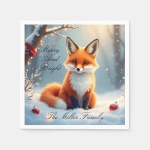 Guardanapo de Papel de Natal Winter Fox – Personal