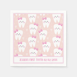 Guardanapo de papel de primeiro dente personalizad