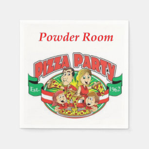Guardanapo de papel de sala de pó da pizaria