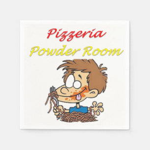 Guardanapo de papel de sala de pó da pizaria