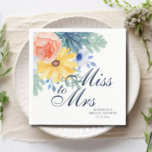 Guardanapo De Papel De Solteira a Casada Floral Suculenta Macaron Chuv
