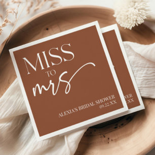 Guardanapo De Papel De Solteira Para Casada Brown Boho Boêmio Chá de N