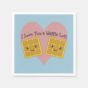 Guardanapo De Papel De um Kawaii eu te amo Waffles bonitos do lote