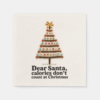 Guardanapo De Papel 🍪 Dear Santa... Calories Don’t Count Napkins 🎄🎅