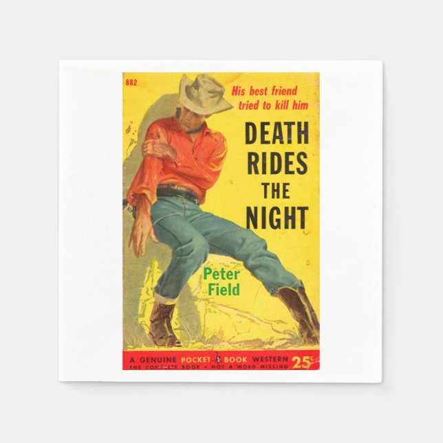 Guardanapo De Papel Death Rides the Night Western book cobrir (Frente)