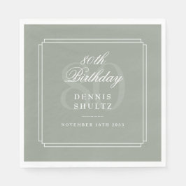 Guardanapo De Papel Deco Clássico | 80 de sábado e branco Aniversário