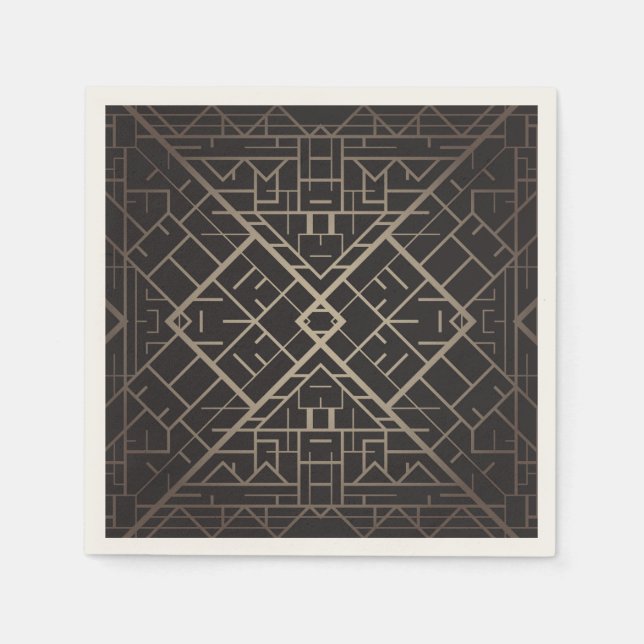 Guardanapo De Papel Deco de arte,nouveau,prata,preto,elegante,chic,pad (Frente)