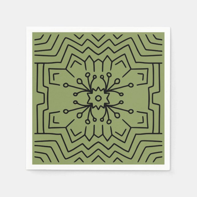 Guardanapo De Papel Deco verde musgo (Frente)