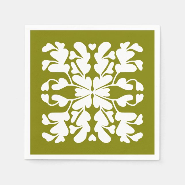 Guardanapo De Papel Deco verde-oliva (Frente)