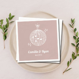 Guardanapo De Papel Decor de Casamento de Disco Rosa Retro Dusty Napki
