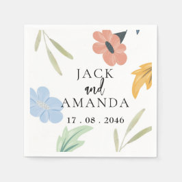 Guardanapo De Papel Decoração alegre Colorida de Casamento Floral Napk