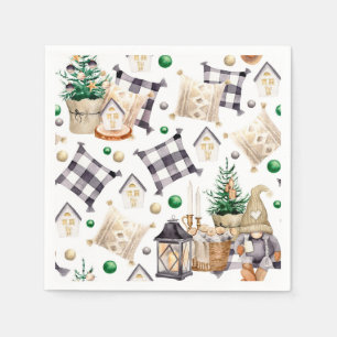 Guardanapo De Papel Decoração Alegre do Natal Gnomo