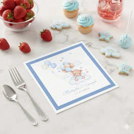 Guardanapo De Papel Decoração Azul Islâmica para Aqiqah de Bebê Menino
