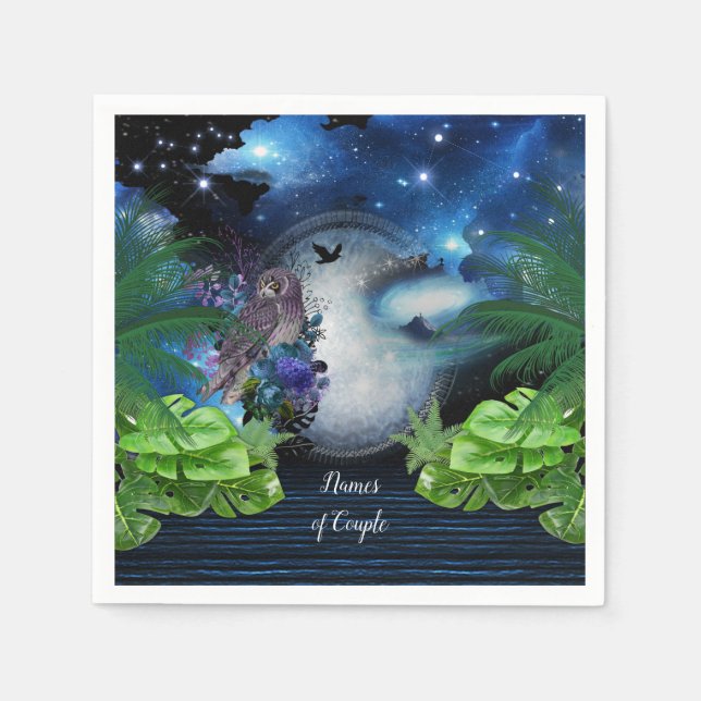 Guardanapo De Papel Decoração de Casamento da Galáxia do Espaço Exteri (Frente)