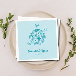 Guardanapo De Papel Decoração de Casamento de Disco Azul-Luz Retrorna 