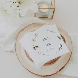 Guardanapo De Papel Decoração de casamento elegante e floral de flor s