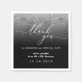 Guardanapo De Papel Decoração de Casamento Minimalista Prata Brilhante