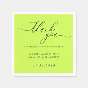 Guardanapo De Papel Decoração de casamento minimalista preto jato de l