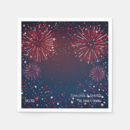 Guardanapo De Papel Decoração de Festa de 4 de Julho com Fogos de Arti