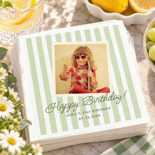 Guardanapo De Papel Decoração de festa de aniversário com foto retrô e