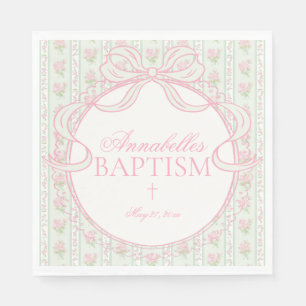 Guardanapo De Papel Decoração de Mesa de Batismo Floral Elegante Vinta