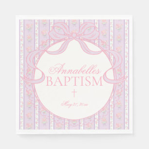 Guardanapo De Papel Decoração de Mesa de Batismo Floral Vintage Roxo C