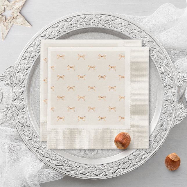 Guardanapo De Papel Decoração de Mesa de Feriado  | Dourado Bege Paste (Criador carregado)