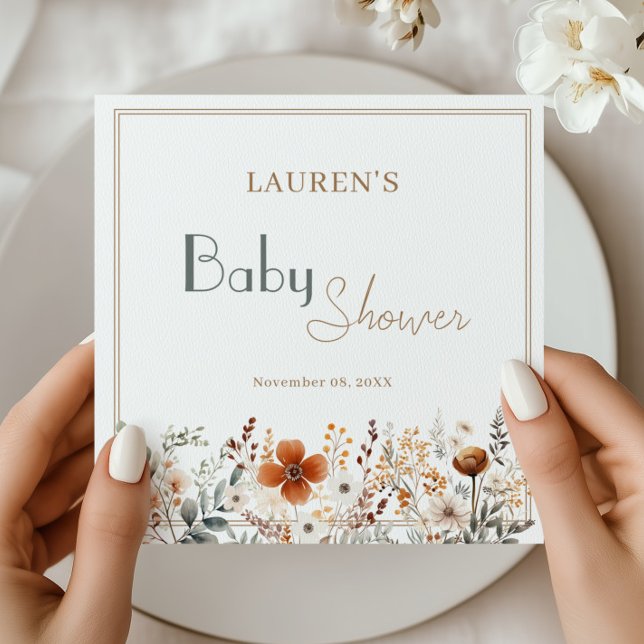 Guardanapo De Papel Decoração de Mesa para Chá de Bebê Botânico (Criador carregado)
