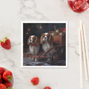 Guardanapo De Papel Decoração de Natal Cavalier King Snowy Sleigh