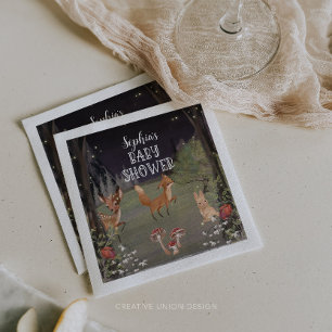 Guardanapo De Papel Decoração do Chá de fraldas da Floresta Encantada