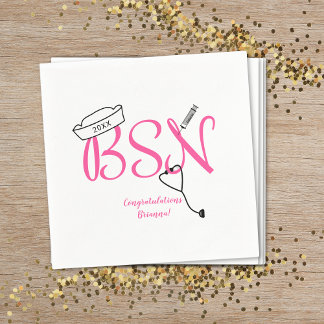 Guardanapo De Papel Decoração do janto de formatura de enfermeira BSN