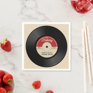 Guardanapo De Papel Decoração do Tema da Música Vintage Personalizada