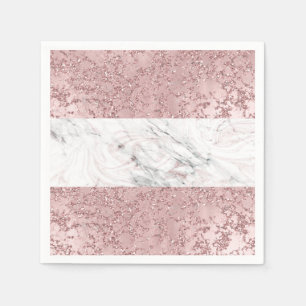 Guardanapo De Papel Decoração Dourada do Glam Moderno com Mármaco e Gl