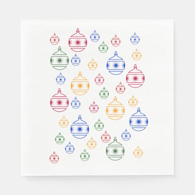 Guardanapo de Papel - Decorações de Árvore de Nata (Frente)