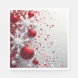 Guardanapo De Papel Decorações de Natal Vermelhas e Brancas Festivas