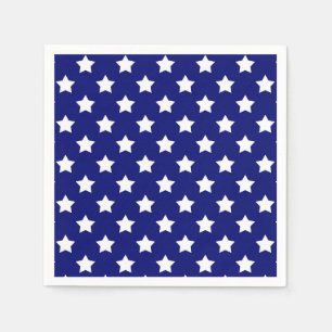 Guardanapo De Papel Decorativo do Padrão das Estrelas Brancas Azuis