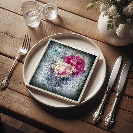 Guardanapo De Papel Decoupage de Newsprint de Borboleta Floral Ephemer