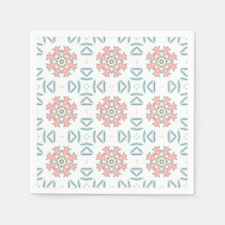 Guardanapo De Papel Decoupage Medalhões Mediterrâneo Aqua Coral