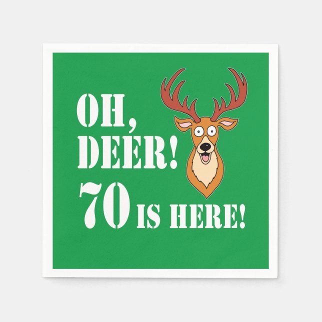 Guardanapo De Papel Deer 70 Birthday Napkins (Frente)