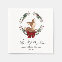 Guardanapo De Papel Deer Winter Greenery Chá de fraldas